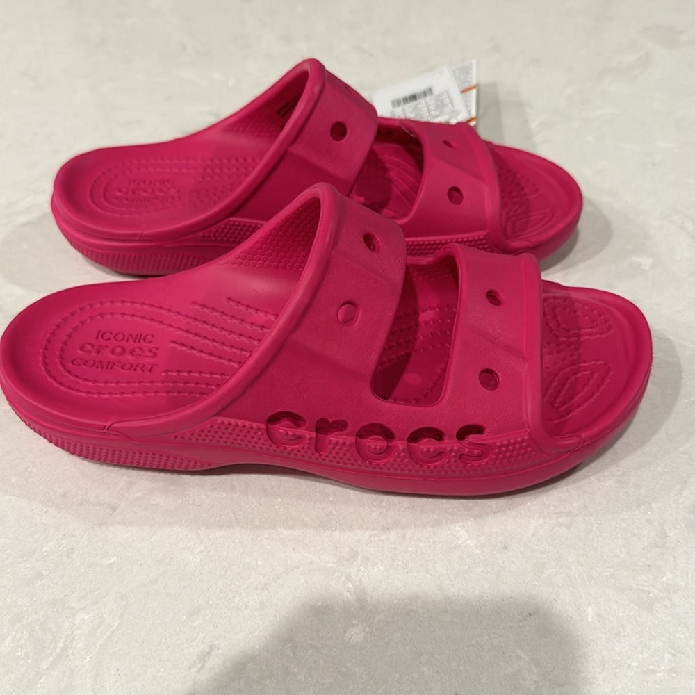 NWT Crocs Pink Baya Sandals Size 6W - Picture 3 of 7